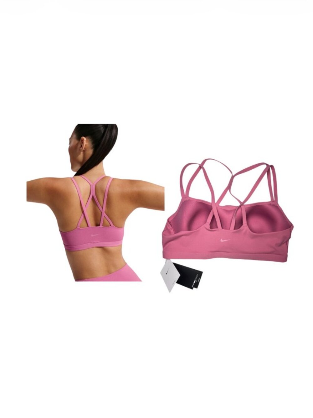 Nike Zenvy Bra XL Peony Pink InfinaSoft Strappy Yoga Pilates Lounge New